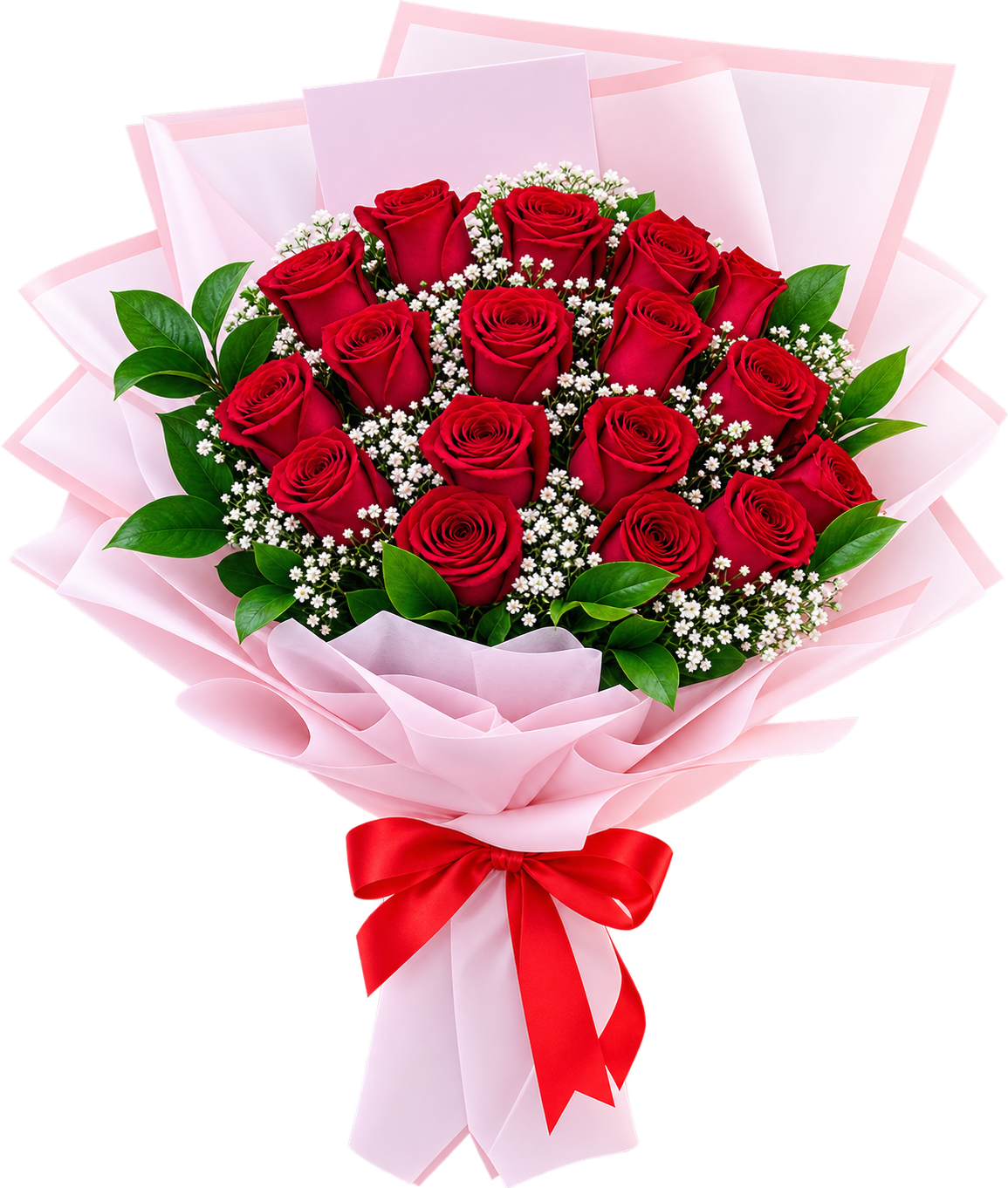 17 Red Roses Bouquet – Same-Day Delivery Dubai