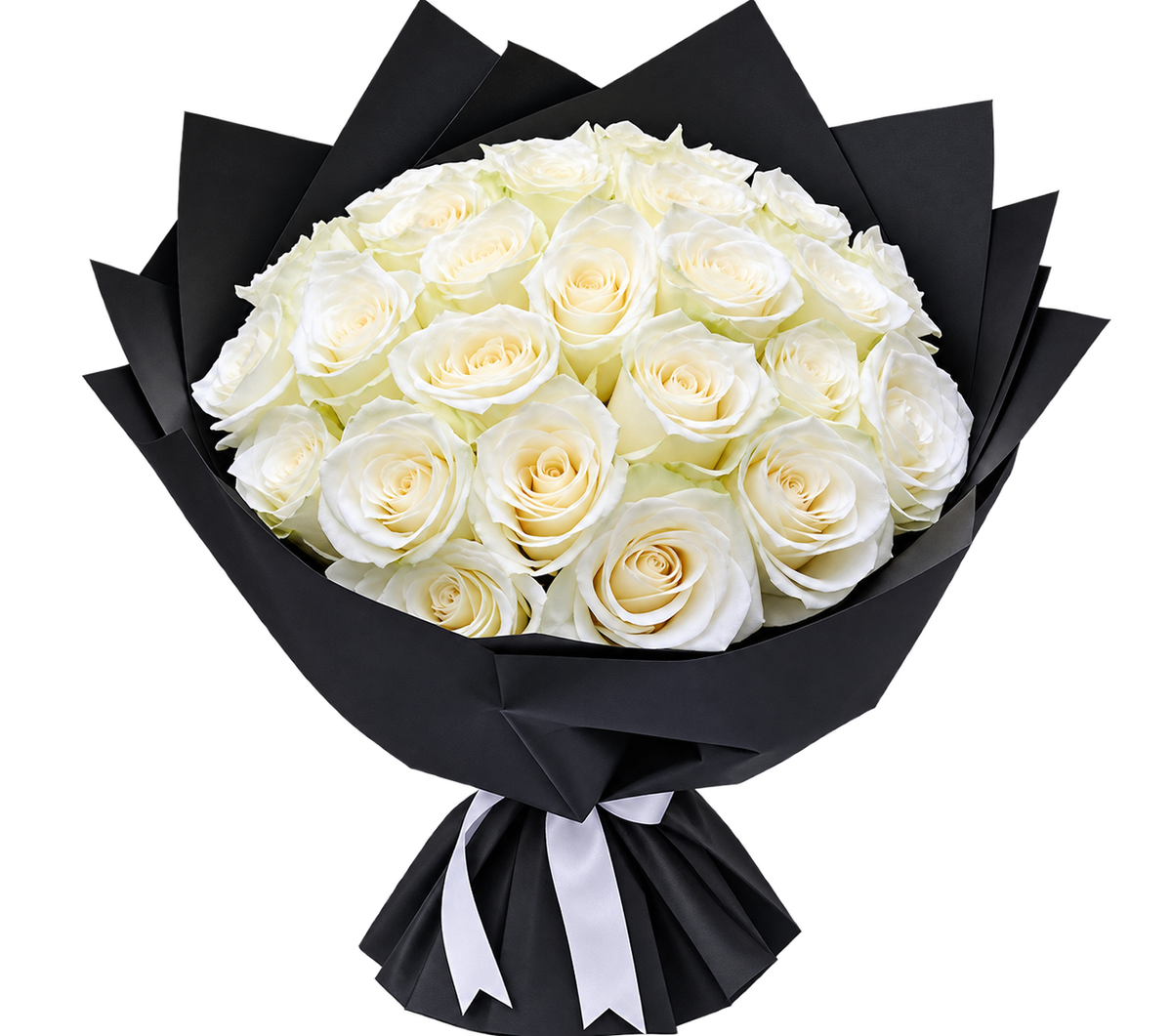 Midnight White Rose Bouquet