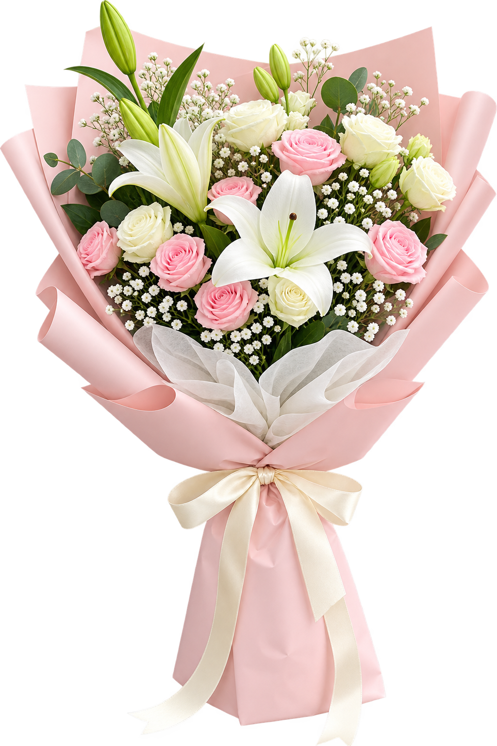 Blush Romance Lily & Rose Bouquet