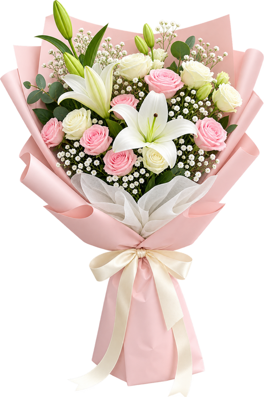 Blush Romance Lily & Rose Bouquet