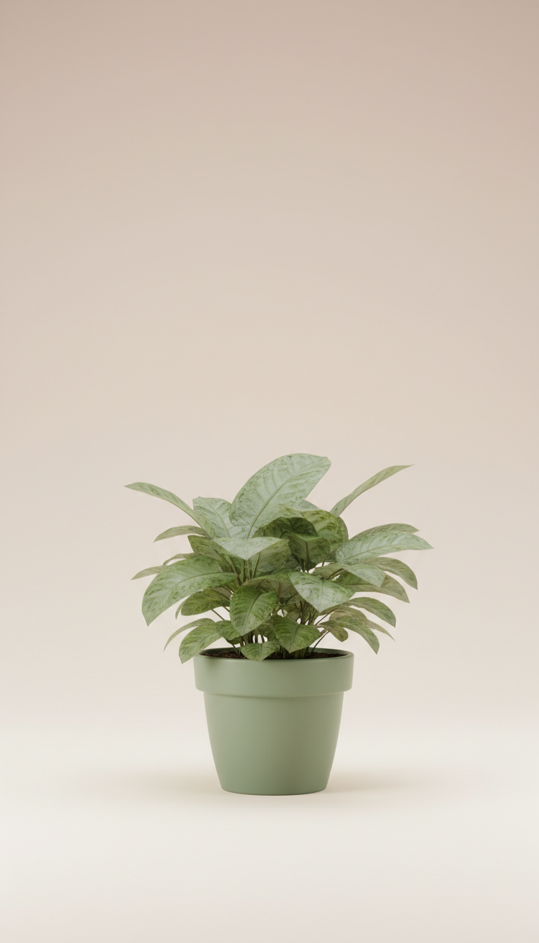 Sage green potted plant